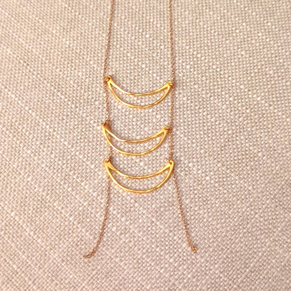 Stella & Dot Gold Tone Ladder Necklace